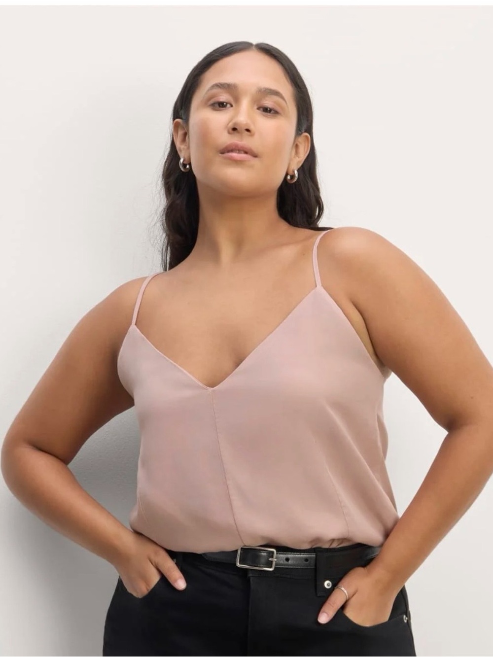 Everlane butter lite Blush V-Neck Spaghetti Strap Cami